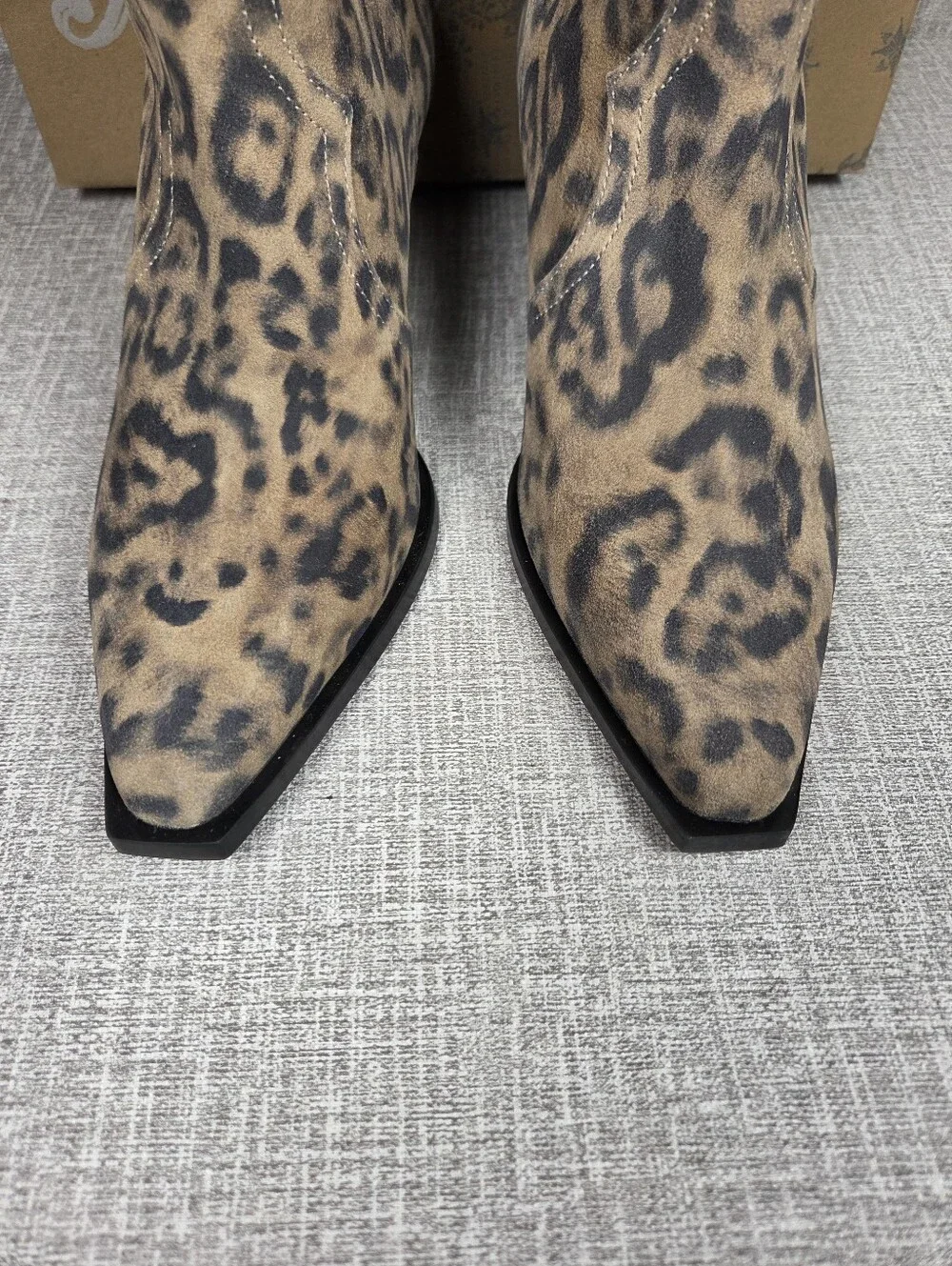 Free People NEW Cat Nap Cowboy Suede Animal Print Ankle Boots Women's 8 $188